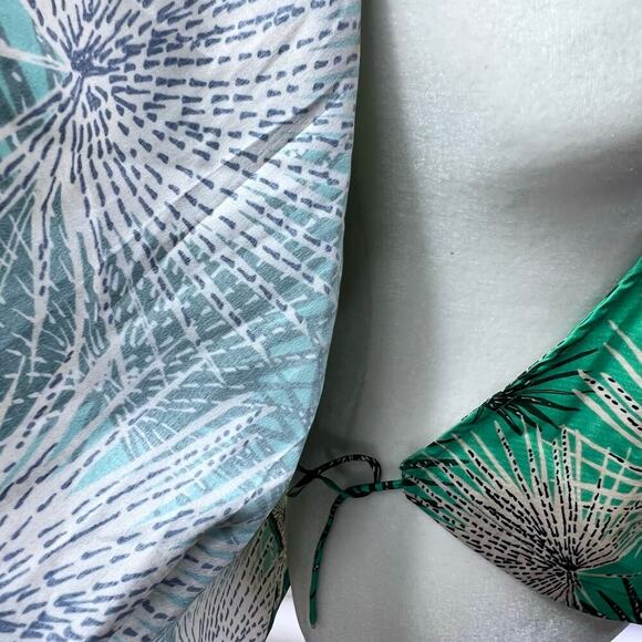 Cooper ST Kahlo Puff Sleeve Green Tropical Wrap Top Size 4 NEW - Picture 5 of 6